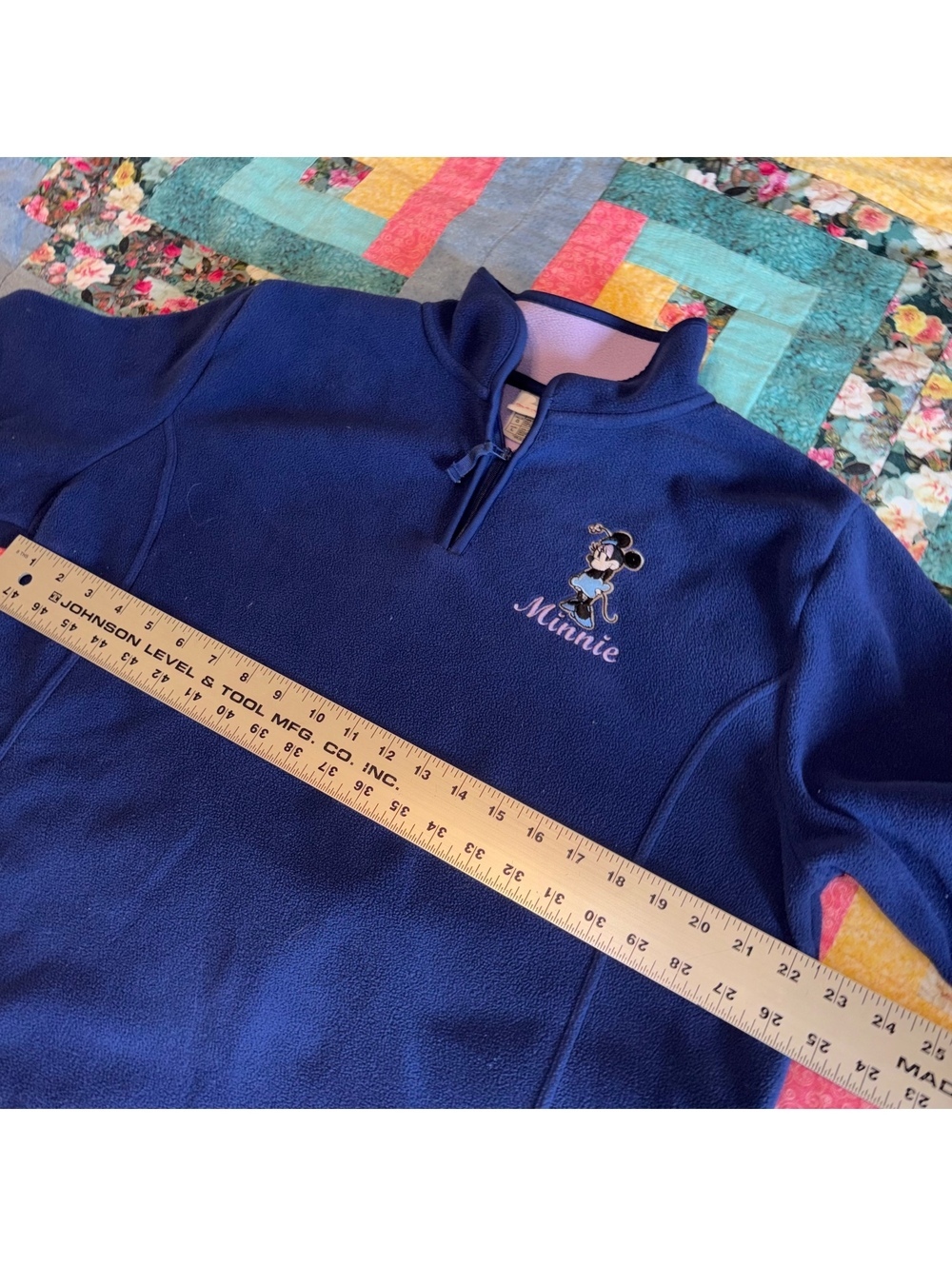 Disney Store Minnie Mouse Woman’s L Navy Blue Fleece Pullover Sweatshirt - Picture 7 of 8